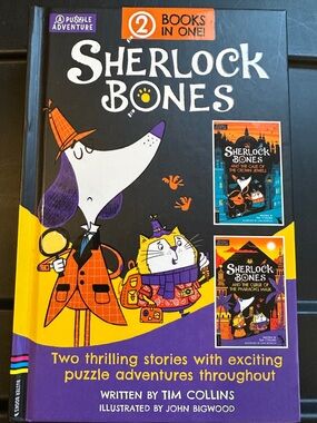 Sherlock Bones Book - Hardback - Contains 2 Novels - Kids Fiction Dogs